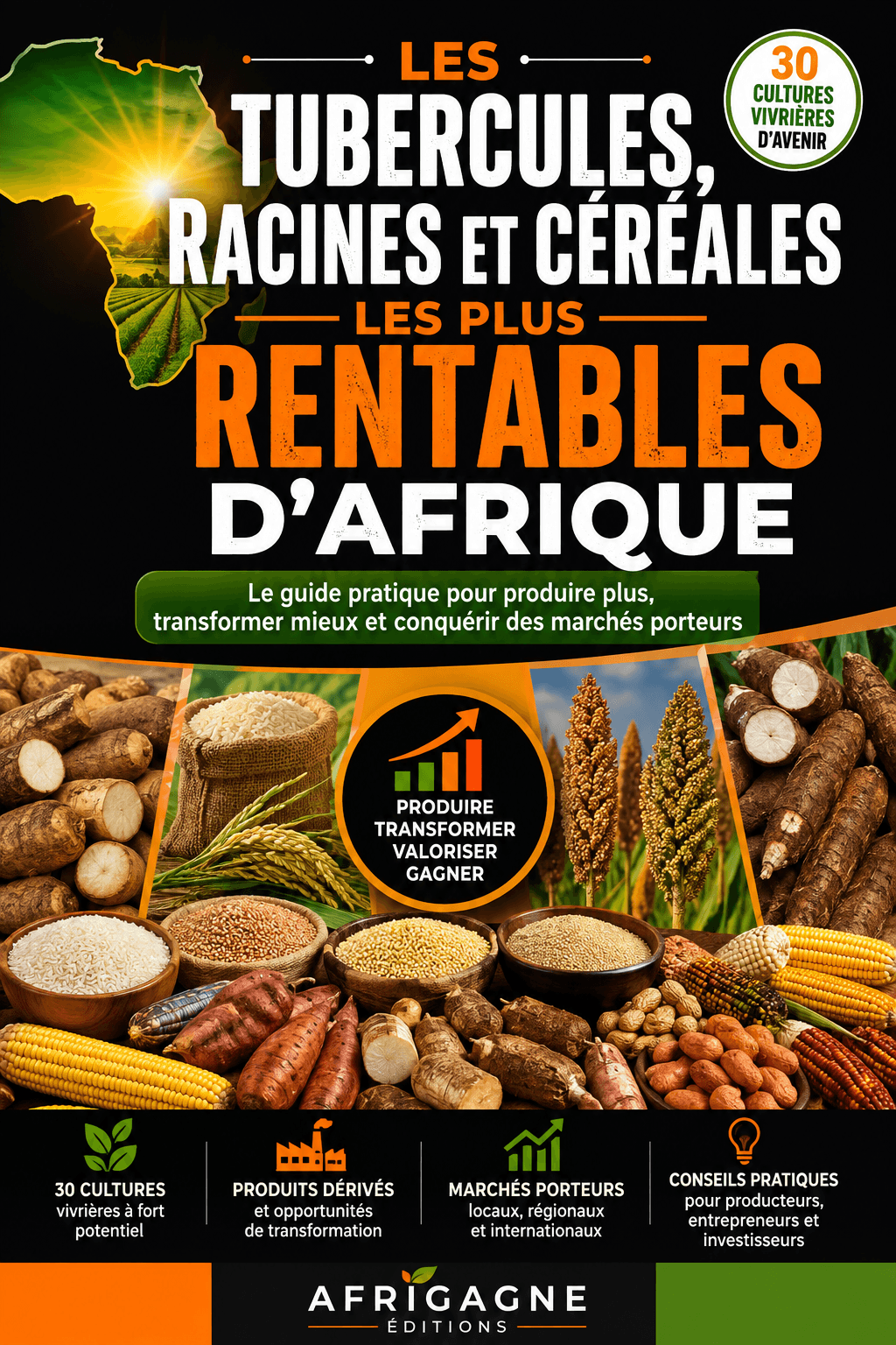 Couverture de LES TUBERCULES, RACINES ET CÉRÉALES D'AFRIQUE 